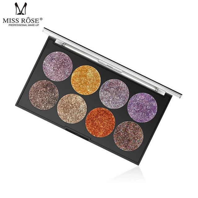 Miss Rose Makeup Palette Glitter - 8 Color Miss Rose