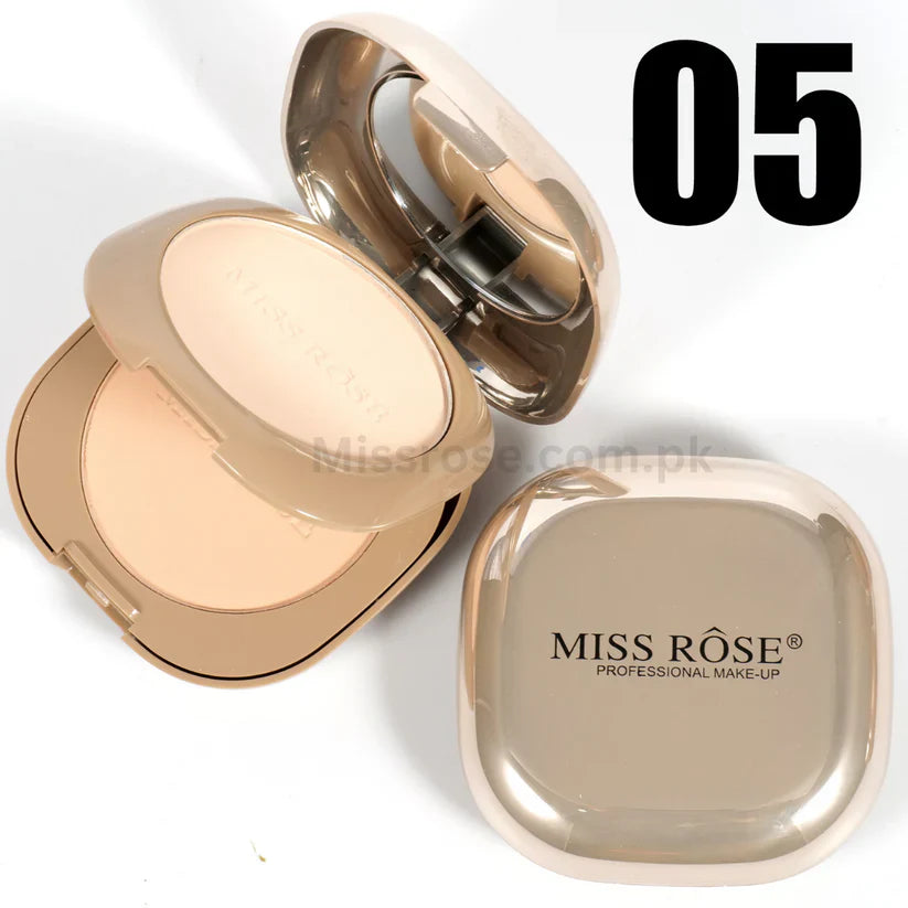 Miss Rose Pink Metallic Mirror Dual Compact Powder Miss Rose