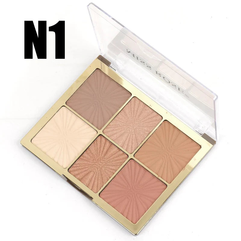 Miss Rose European Style Arch Face Palette - 6 color Miss Rose
