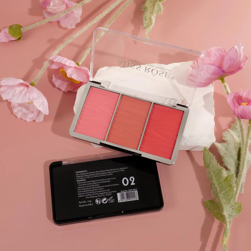 Miss Rose Triple Glow Blush Palette Miss Rose
