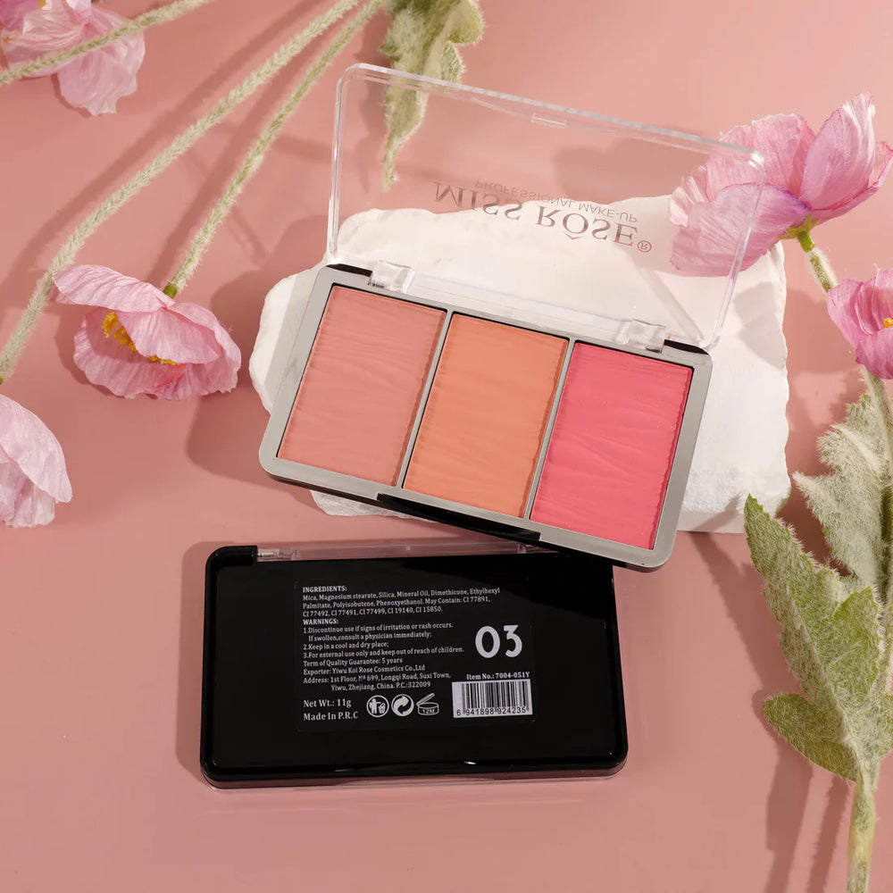 Miss Rose Triple Glow Blush Palette Miss Rose