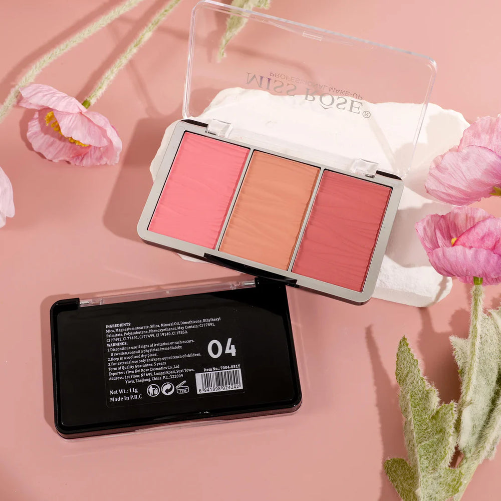 Miss Rose Triple Glow Blush Palette Miss Rose