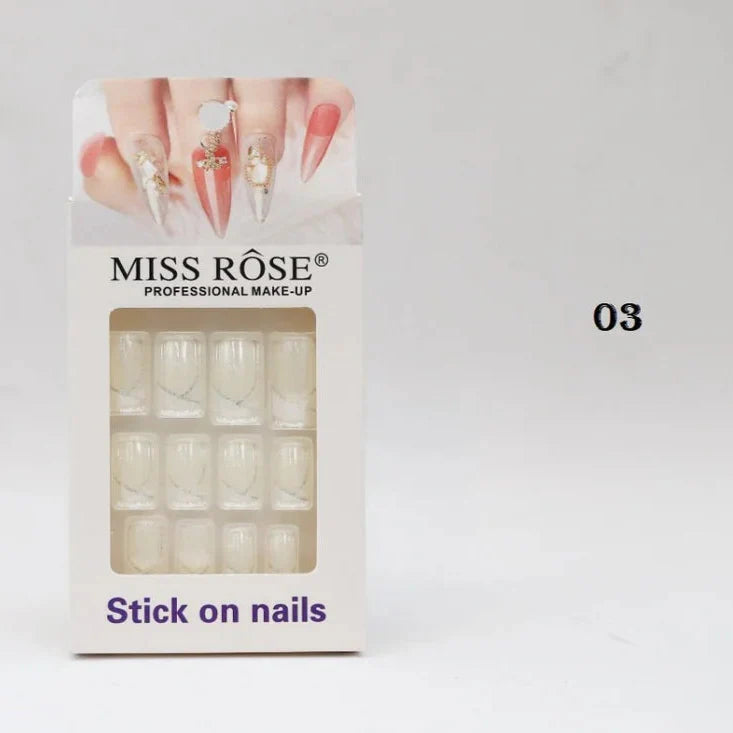 Miss Rose Stick on French Nails Pack Emelie