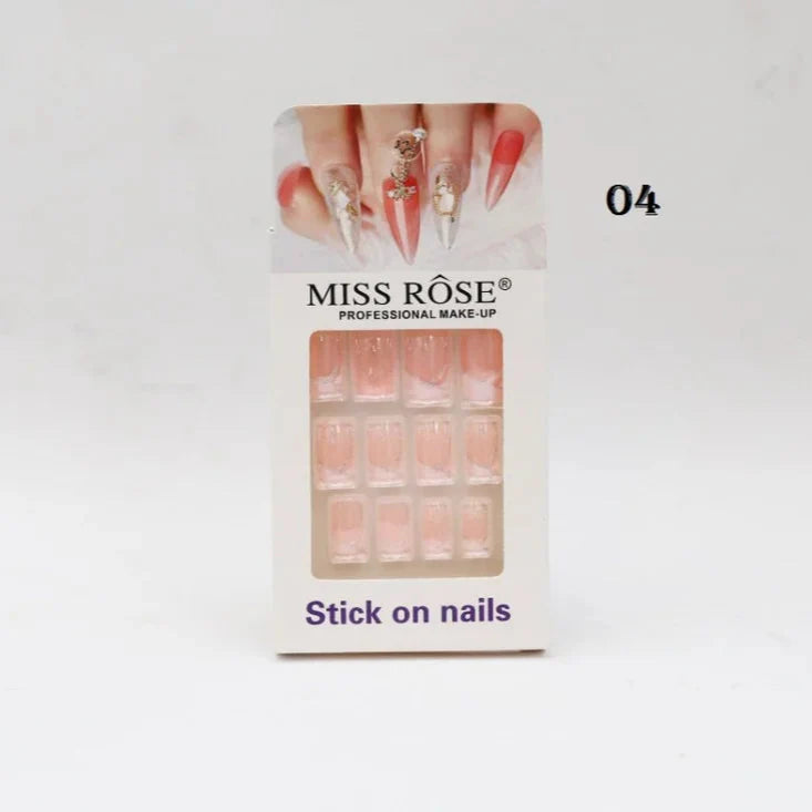 Miss Rose Stick on French Nails Pack Emelie