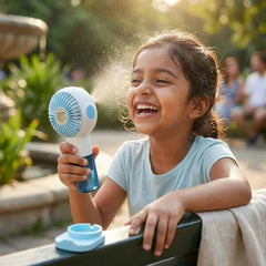Portable Mini Spray Fan – USB Rechargeable Handheld Cooling Mist Fan Cosmia.pk