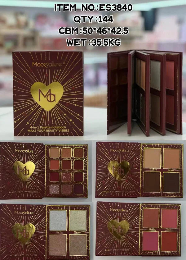 Mocallure 4 in 1 Red Mini beauty book palette Mocallure