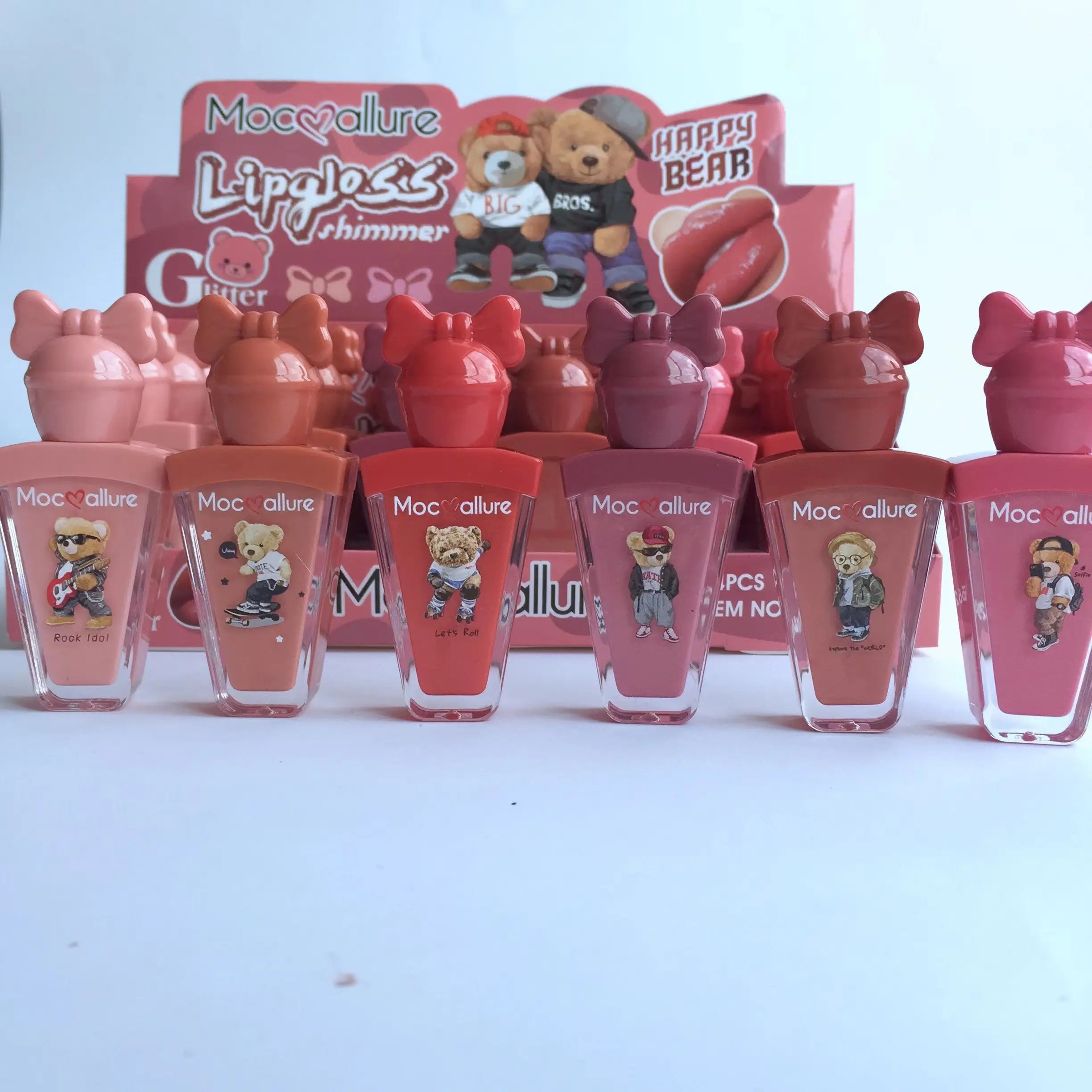 Mocallure Happy Bear Heart Gloss & Glitter Pack - 6 Pcs Mocallure