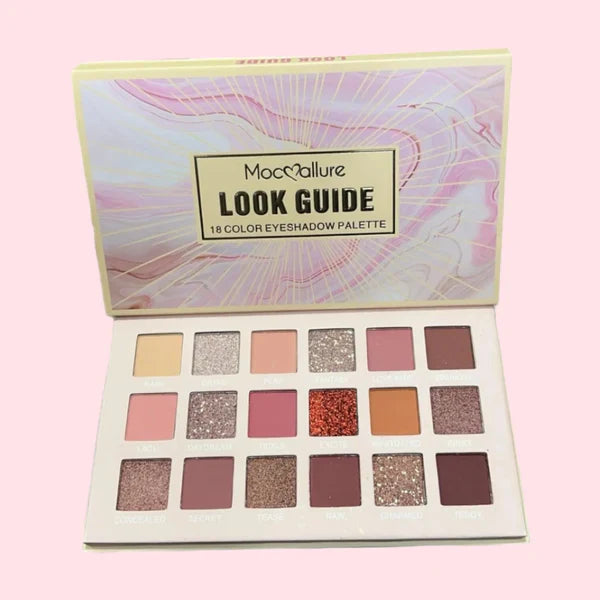 Mocallure Look Guide 18 Color Eyeshadow Palette Mocallure