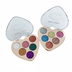 Mocallure Heart Glitter Eyeshadow Palette - 6 Colors Mocallure