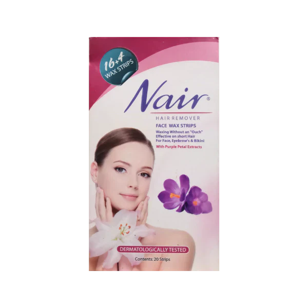 Nair Face Wax Strips With Purple Petal Extracts - 20Pcs Nair