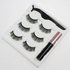 3 Pairs Magnetic Eyelash With Magnetic Liquid Eyeliner & Tweezer Cosmia.pk