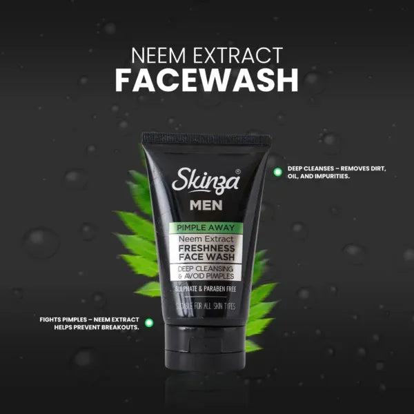 Skinza Men Pimple Away Neem Extract Facewash - 100ml Skinza