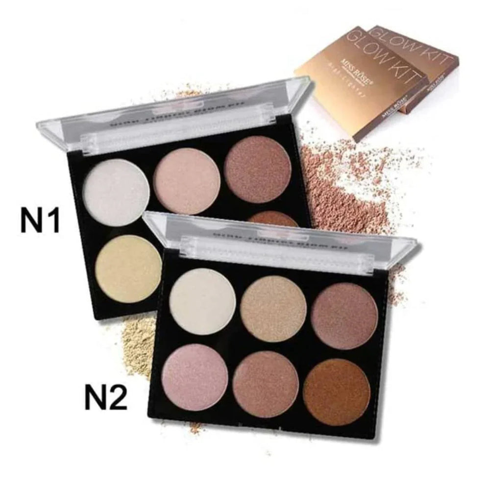 MISS ROSE 6 Color Highlighter Palette MISSROSE.COM.PK