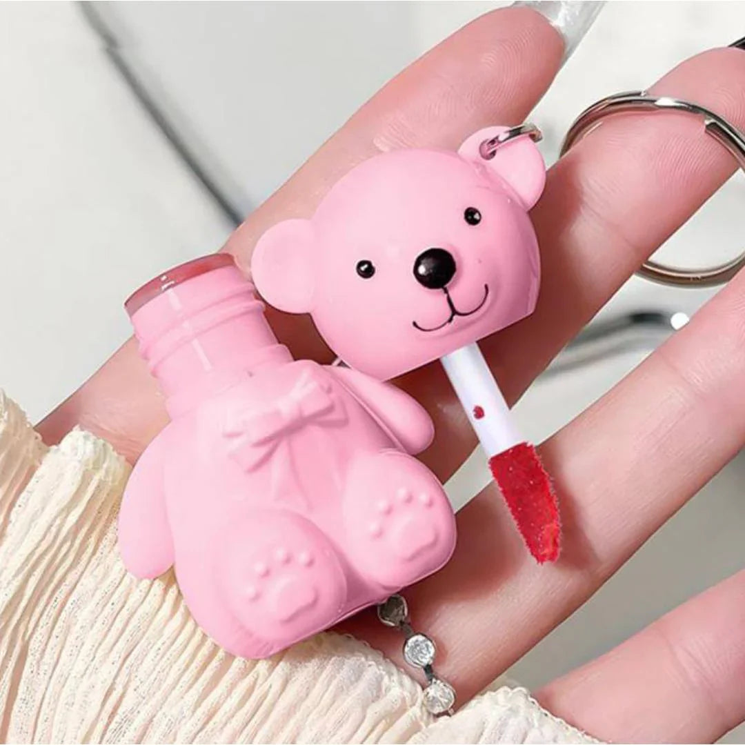 Cute Bear Key Chain Tint Glossy Lip Gloss Cosmia.pk