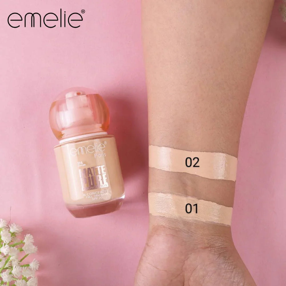 Emelie Matte Pure Foundation & Concealer – 30ml Emelie