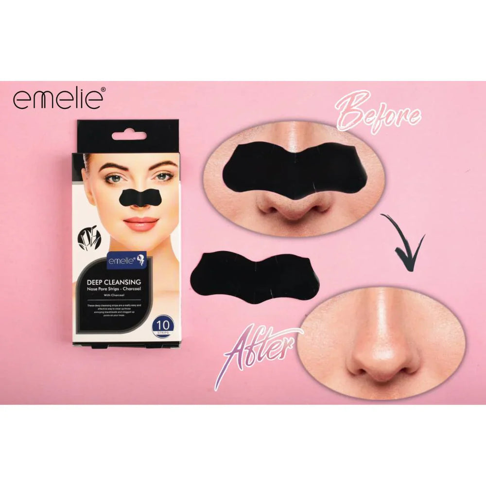 Emelie Deep Cleansing Nose Pore Strips With Charcoal (10 Strips) Emelie
