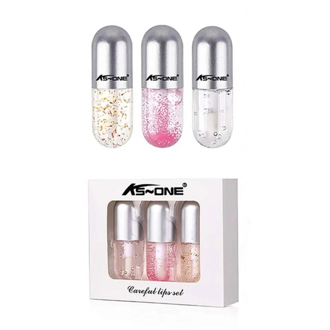 KS One of the Amazing Edition Silver 3Pcs Lip Oil KS-ONE