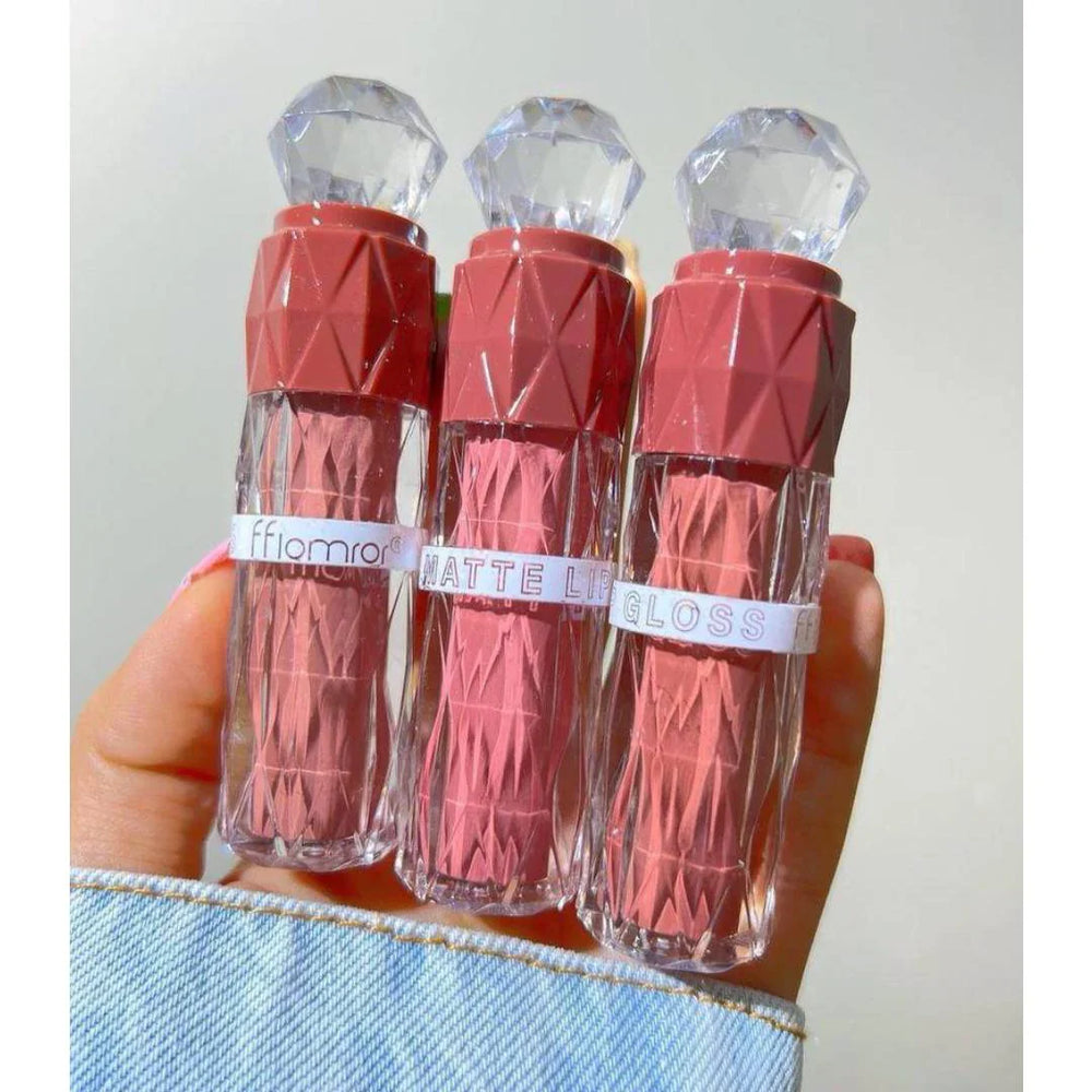 Fflomror Liquid Matte Crystal Trendy Lip Gloss Set (6 Colors) Fflomror