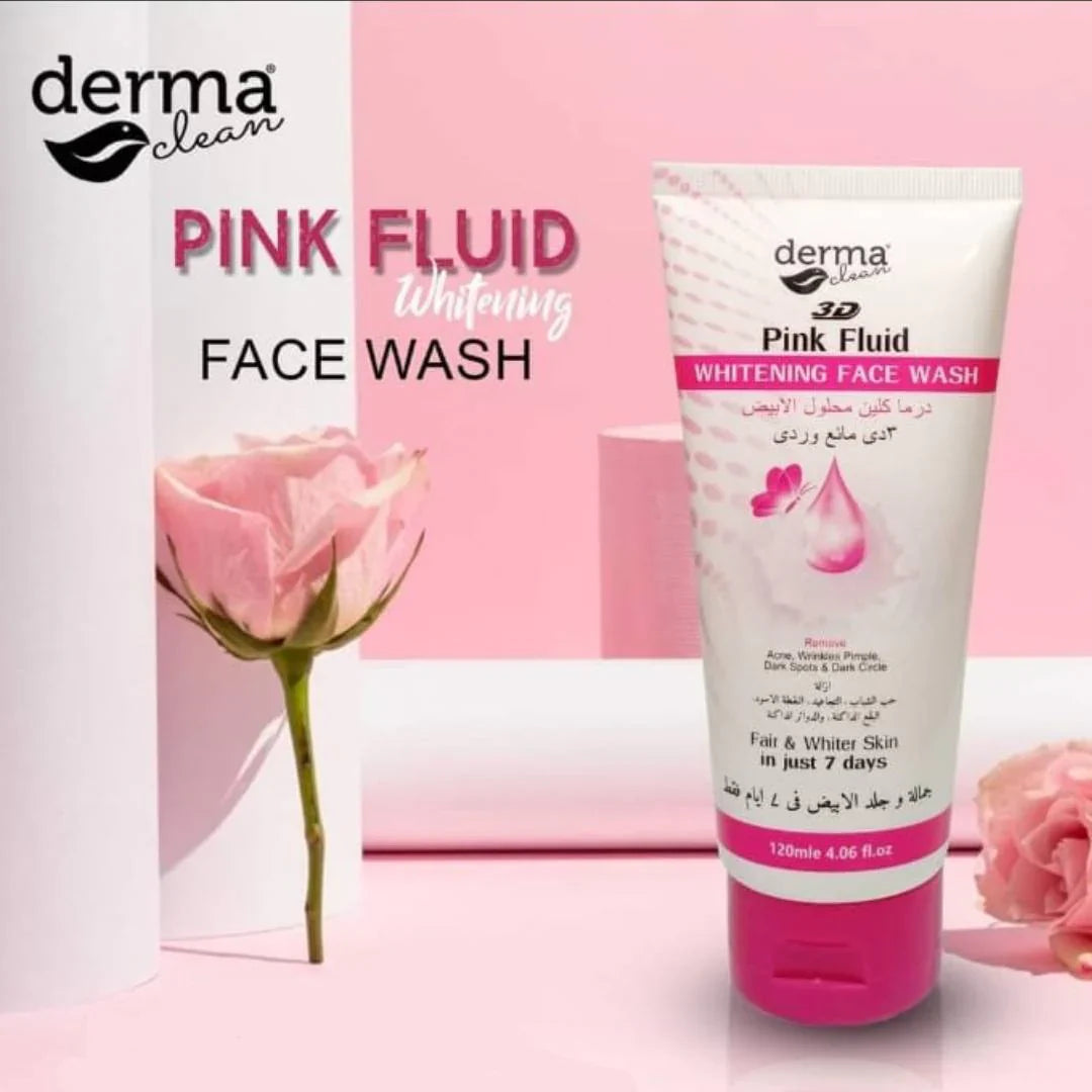 Derma Clean Whitening Face Wash 3D Pink Fluid - 120ml Derma Clean
