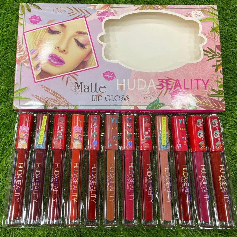 12 Pcs Huda Beauty Matte Liquid Lip Gloss Huda Beauty