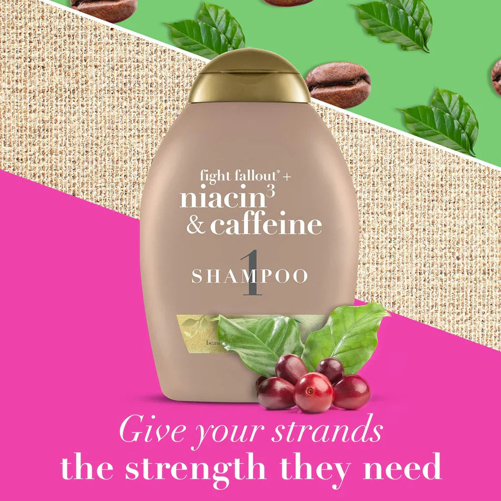 OGX Fight Fallout + Niacin3 & Caffeine Shampoo 385Ml Ogx