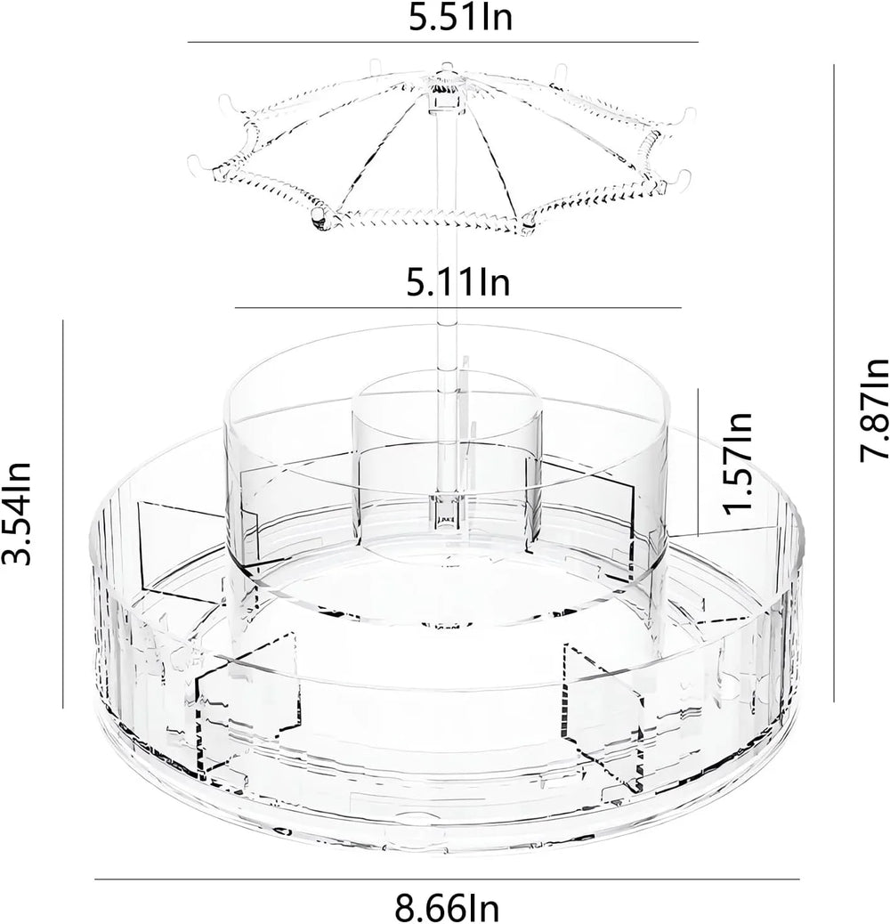 Light Luxury 360° Rotating Tabletop Cosmetics Storage Box Cosmia