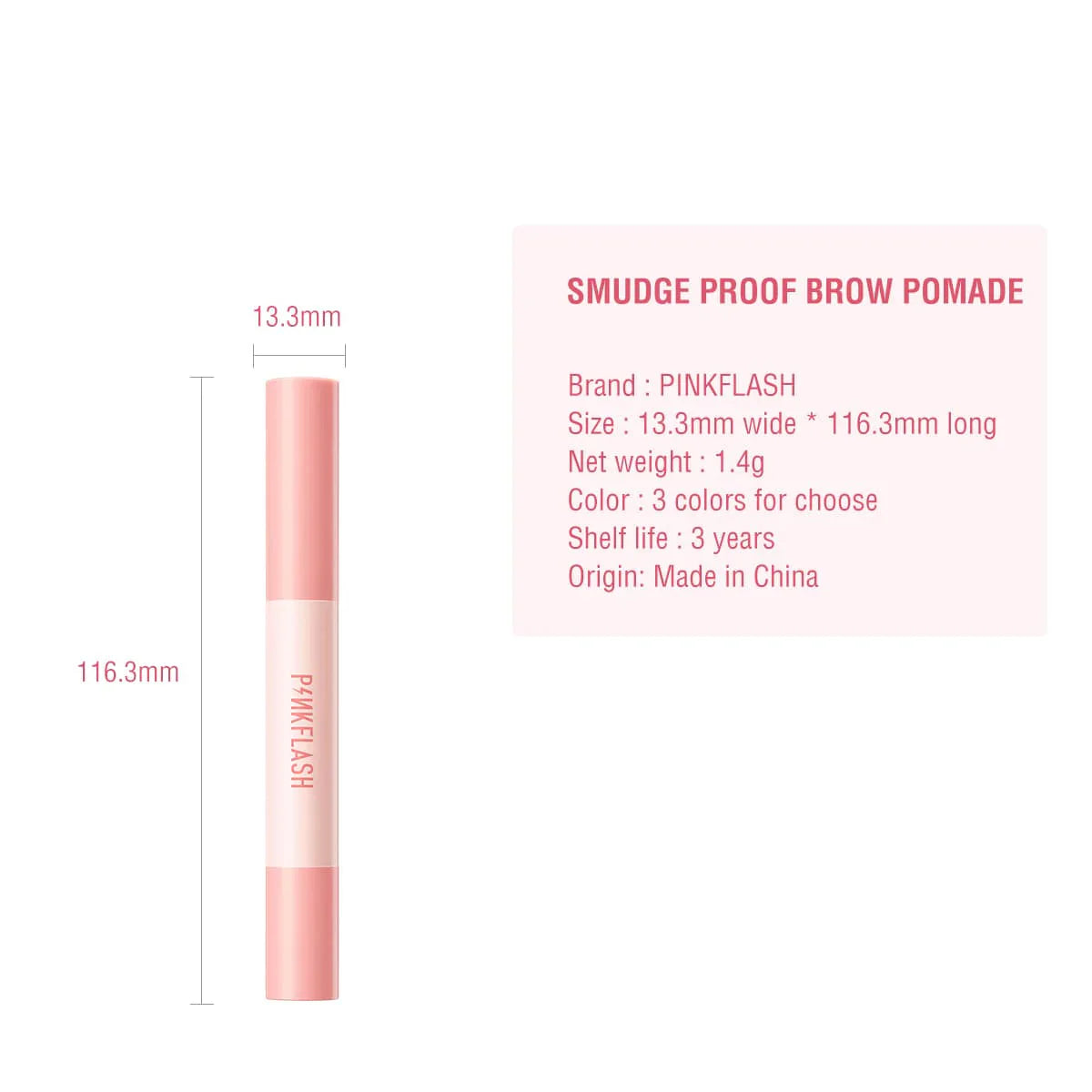 PINKFLASH Brow Pomade Inked Brow Smudge Proof PINKFLASH