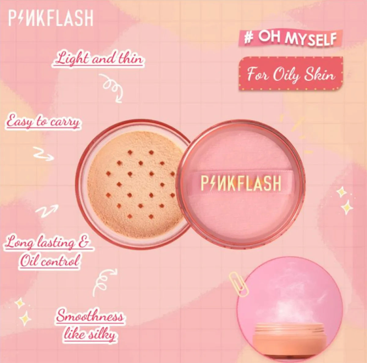 PINKFLASH Oil Control Matte Waterproof Long Lasting Sweat Proof Loose PINKFLASH