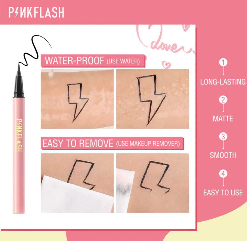 PINKFLASH Professional Long-Lasting Waterproof Liquid Quick Dry Eyeliner 0.8ml PINKFLASH