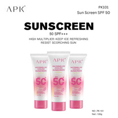 APK Watermelon Cooling Sunscreen SPF 50+ – Hydrating & UV Protection – 100g APK
