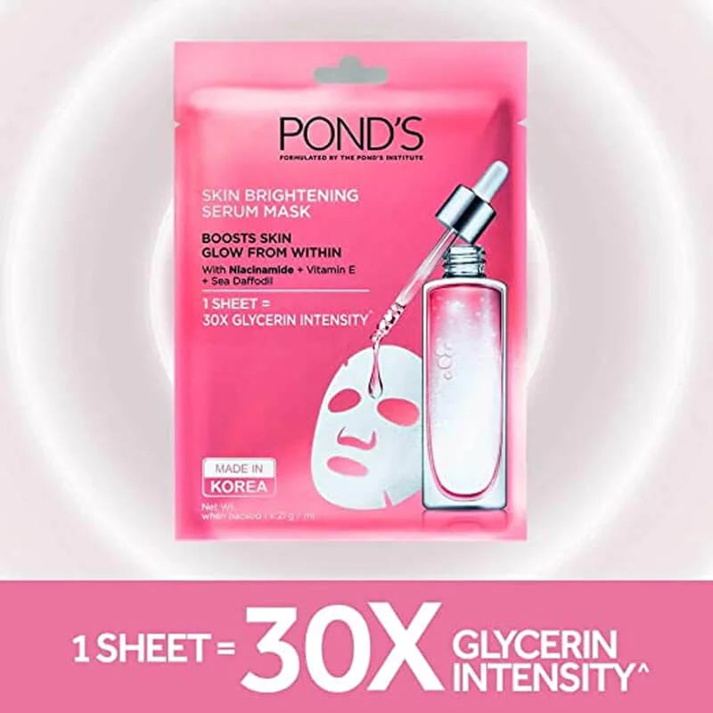 Pond’s Skin Brightening Serum Mask With Vitamin E & Niacinamide - 21g Pond's