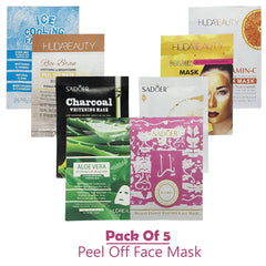 Pack of 5 Random Peel-Off Face Masks – Deep Cleansing & Glow Boosting Cosmia.pk