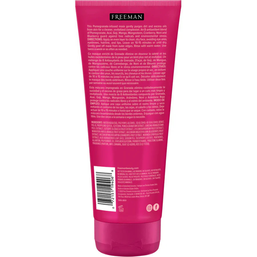 Freeman Revitalizing Pomegranate Peel-Off Gel Mask 75ml Freeman