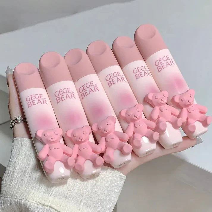Gege Bear Pink Cute Bear Matte Velvet LipGloss Gege Bear