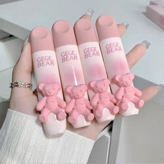 Gege Bear Pink Cute Bear Matte Velvet LipGloss Gege Bear