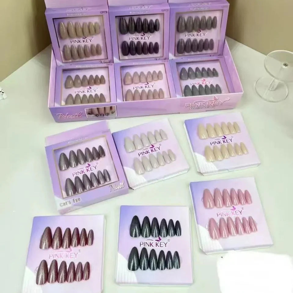 Pink Key Fashion Press-on Fake Nails Pink Key