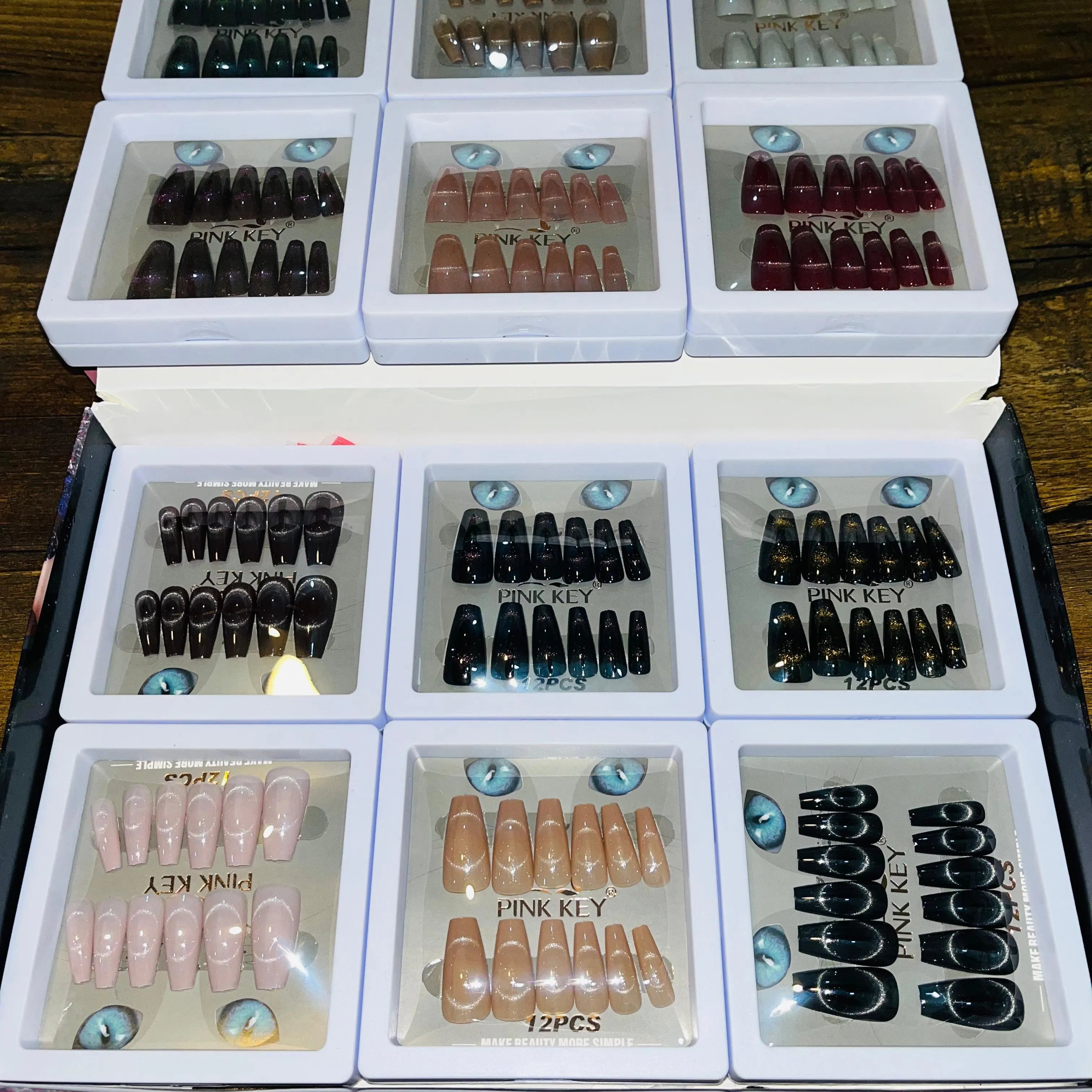 Pink key Stylish Salon Look Artifical Nails With Free Stickers (12 PINK KEY