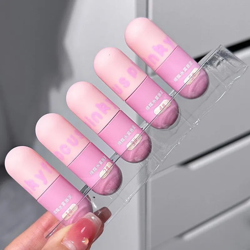 Pinky Focus Set of 5 Colors Matte Capsule Shaped Lipstick Pinky Focus