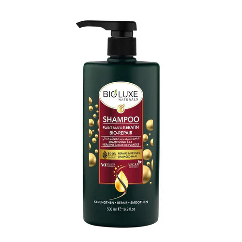 Bioluxe Naturals Plant-Based Keratin Bio-Repair Shampoo, 500ml Bioluxe Naturals