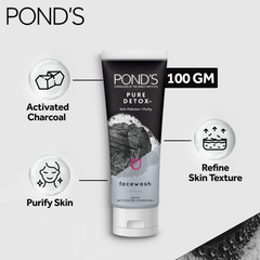 Pond's Pure Detox With Charcoal Face Wash 100g Ponds