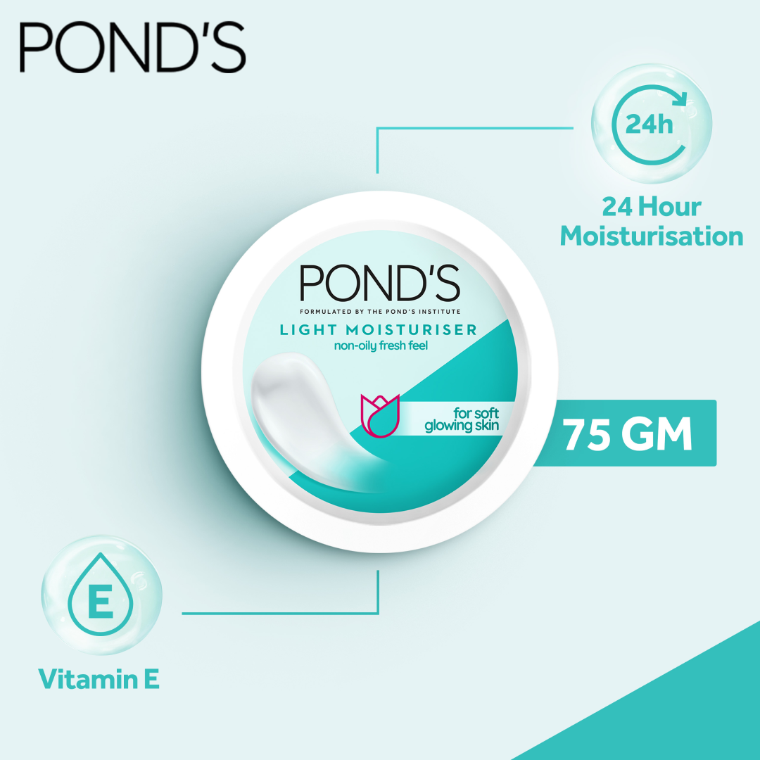 Ponds Light Moisturiser For Soft Glowing Skin Cream 75g Ponds