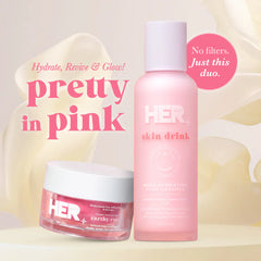 HER Beauty Pretty in Pink Glow Starts Here: Hydrate, Revive, Repeat. HER Beauty