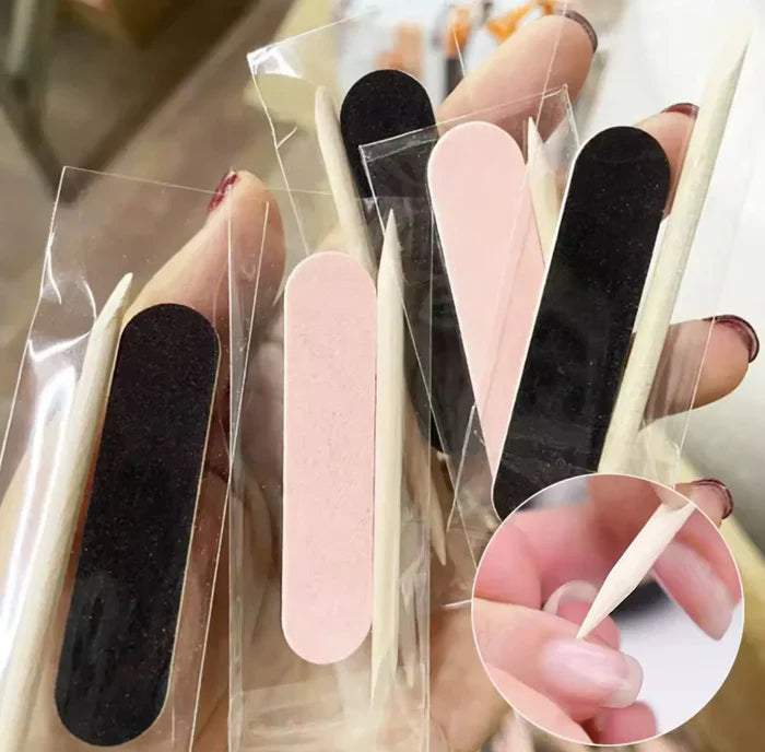 Professional Nail Cleaning Care Kit Double-sided Buffing Sanding Baby File With Stick Cosmia
