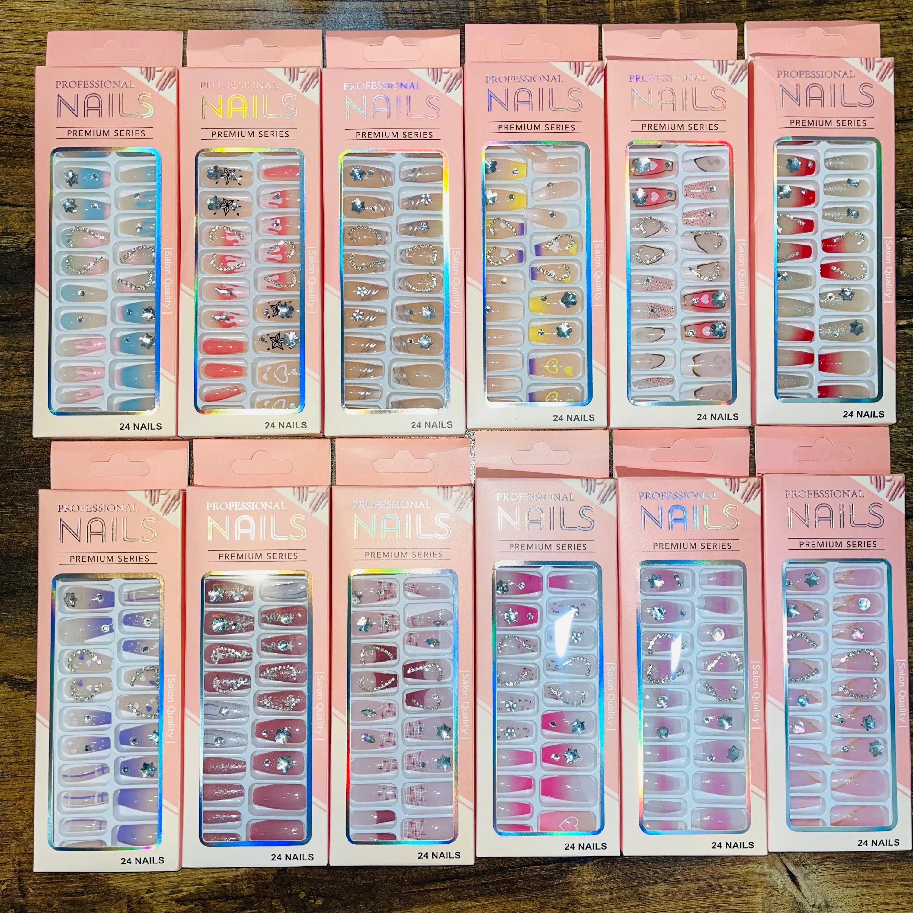 Professional Premium Series Artifical Nails With Free Stickers (24Pcs) Cosmia.pk