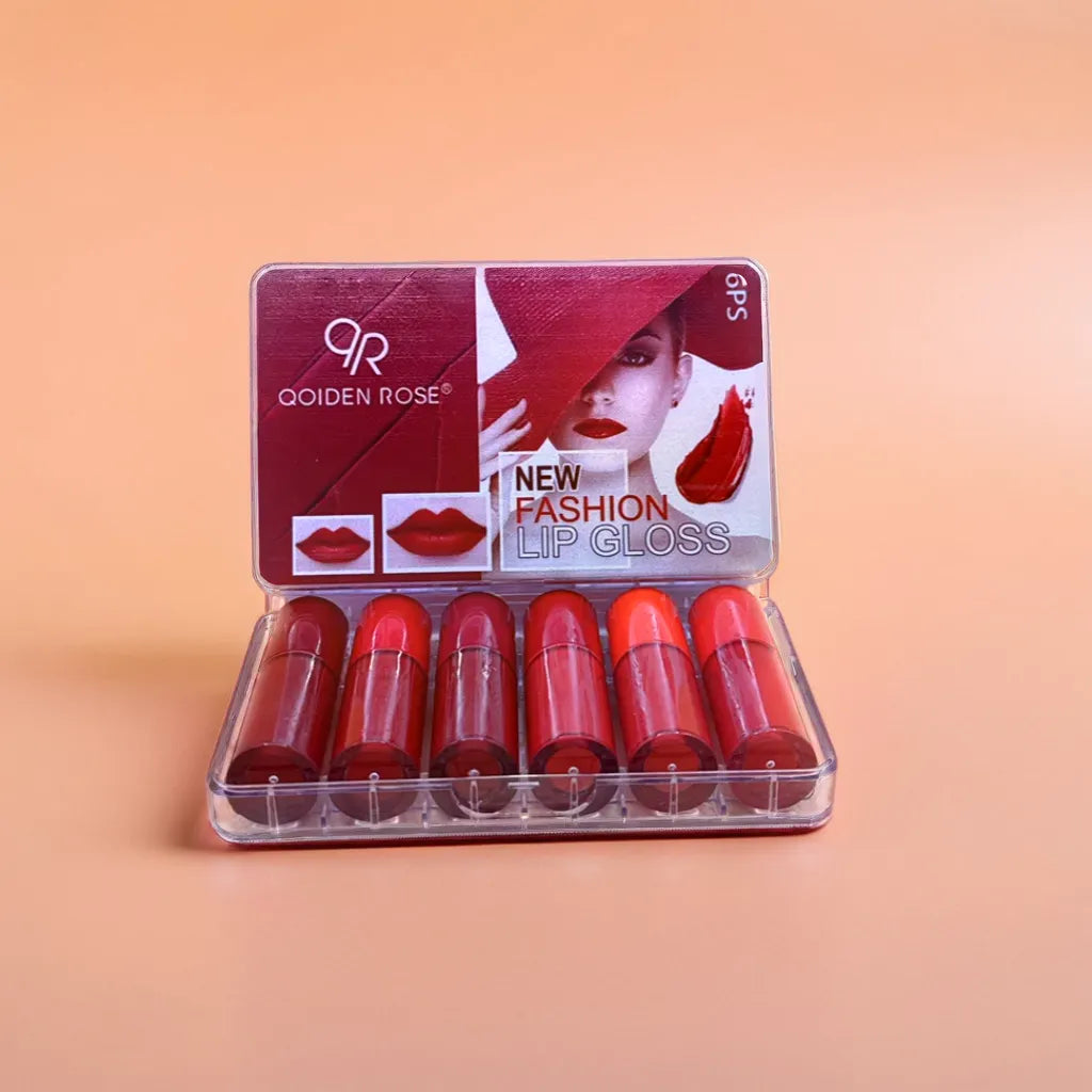 Qoiden Rose Mini Lipgloss Set Red - 6Pcs Qoiden Rose