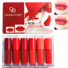 Qoiden Rose Mini Lipgloss Set Red - 6Pcs Qoiden Rose