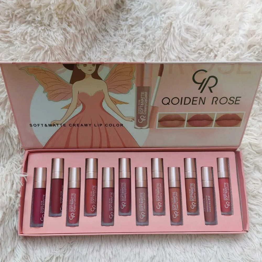 Qoiden Rose QR Soft And Matte Lipgloss - 12 Pcs Qoiden Rose