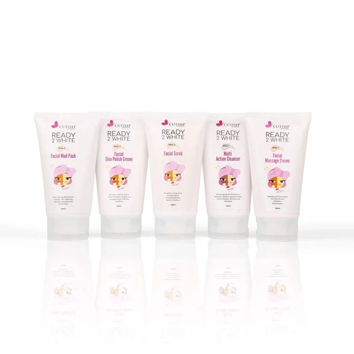 Cutish Ready 2 White Facial 5 Step Kit (Each Tube 120ml) Cutish