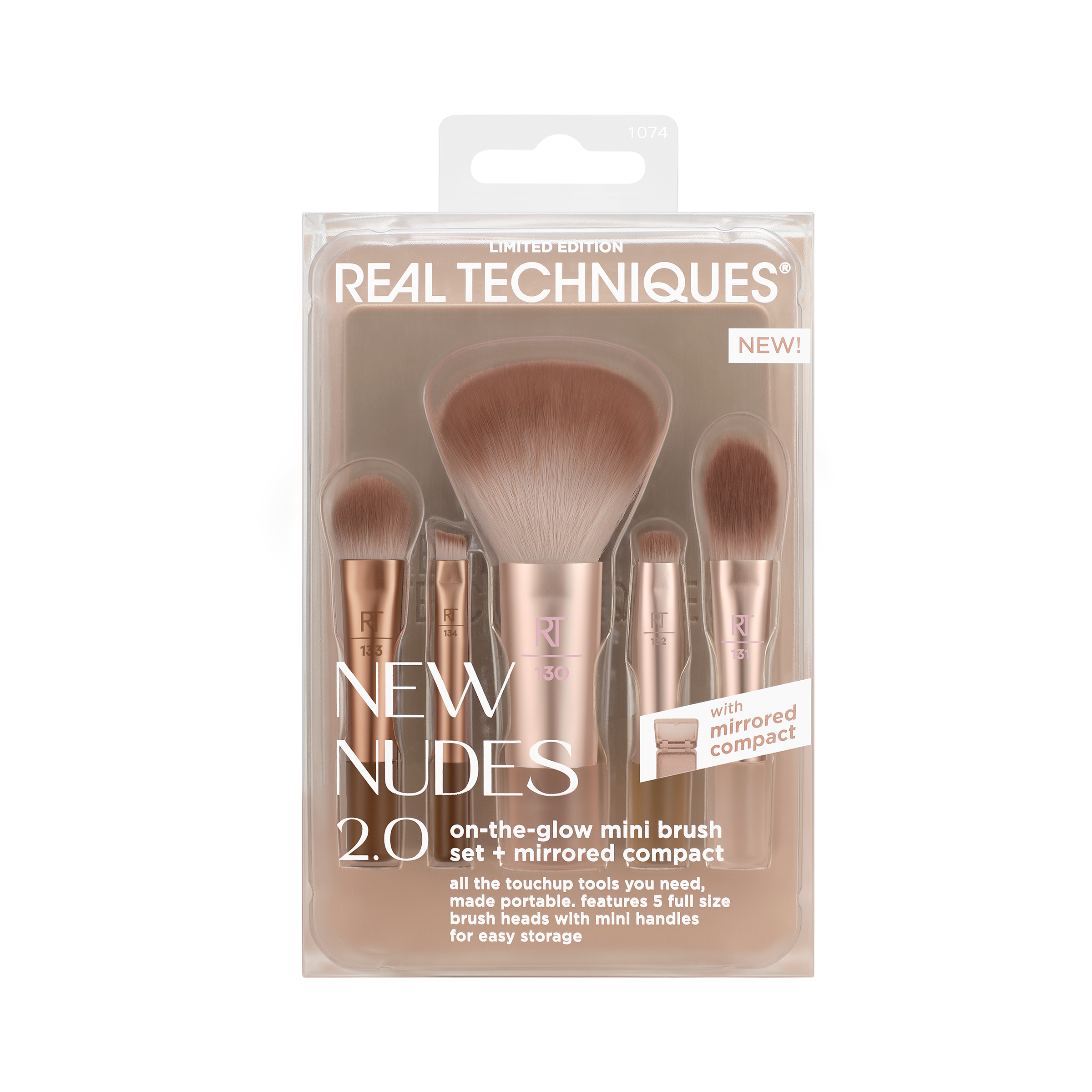 New Nudes 2.0 On-The-Glow Mini Brush Set + Mirrored Compact