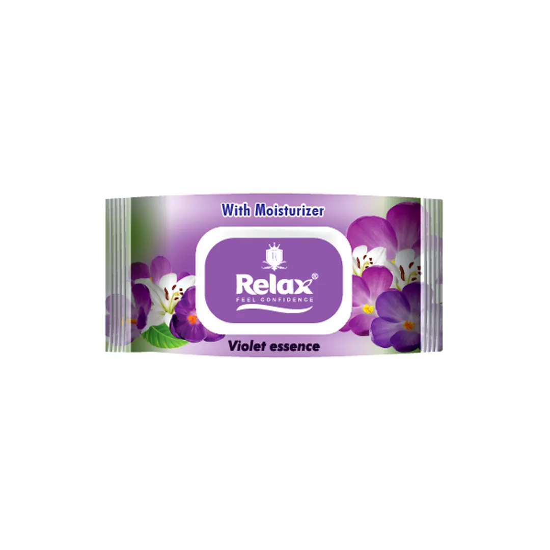 Relax Violet Essence Facial Wipes 72s Relax